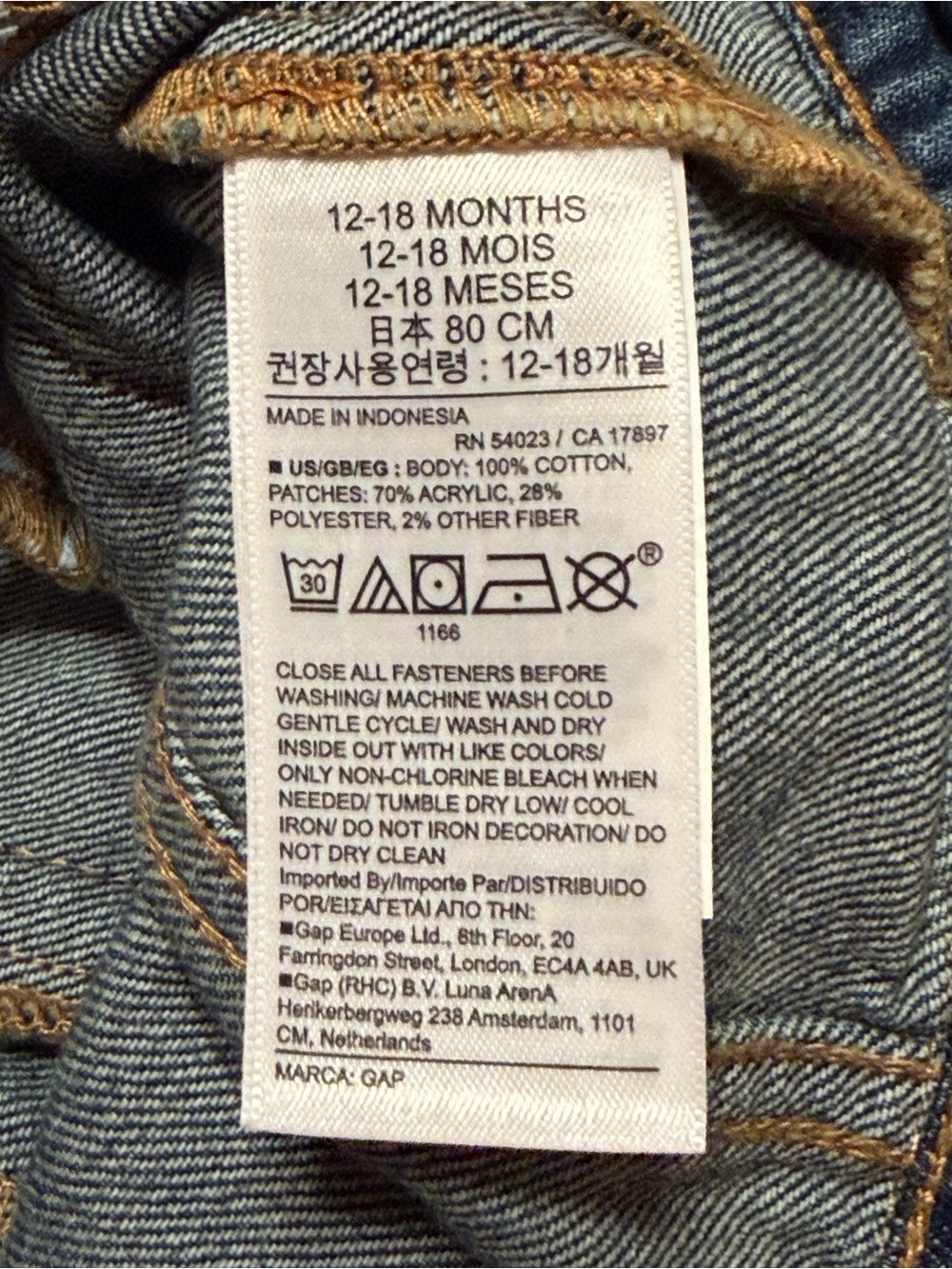 NEW Baby Gap Disney Appliquéd Minnie Mouse Jean Jacket Toddler Girl Size 12-18 M - Picture 7 of 16